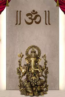 eCraftIndia Blessing Lord Ganesha Antique Finish Handcrafted Brass Idol