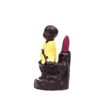 Karate Style Monk Buddha Smoke Backflow Cone Incense Holder Decorative Showpiece with 10 free Smoke Backflow 2