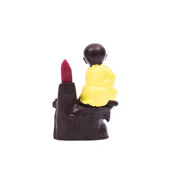 Karate Style Monk Buddha Smoke Backflow Cone Incense Holder Decorative Showpiece with 10 free Smoke Backflow 3