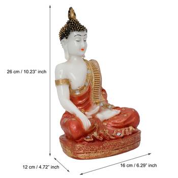 E Craft India White Red Meditating Decorative Showpiece 4