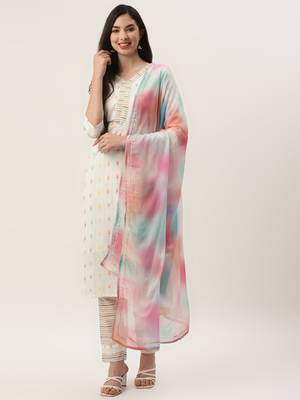 White self design cotton salwar 1
