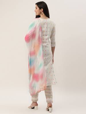 White self design cotton salwar 4
