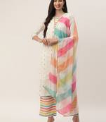 White self design cotton salwar
