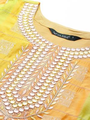 Light-orange embroidered chanderi silk salwar 2