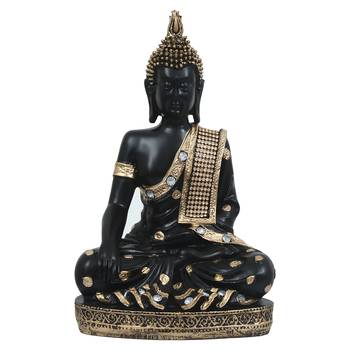 EcraftIndia Decorative Buddha Statue     Handcrafted, Black, 12  5 cm 2
