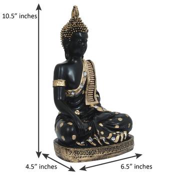 EcraftIndia Decorative Buddha Statue     Handcrafted, Black, 12  5 cm 3