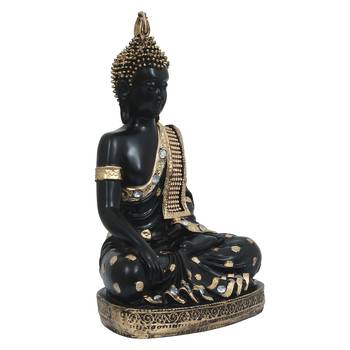 EcraftIndia Decorative Buddha Statue     Handcrafted, Black, 12  5 cm 4