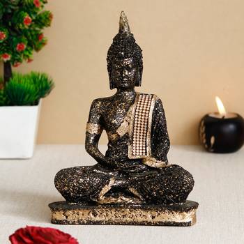 e craft india golden & black buddha sculpture 1