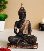 black & copper meditating buddha showpiece