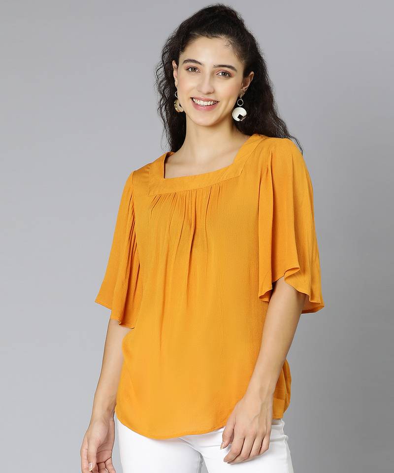 Mustard color women casual top
