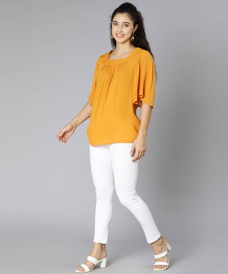 Mustard color women casual top