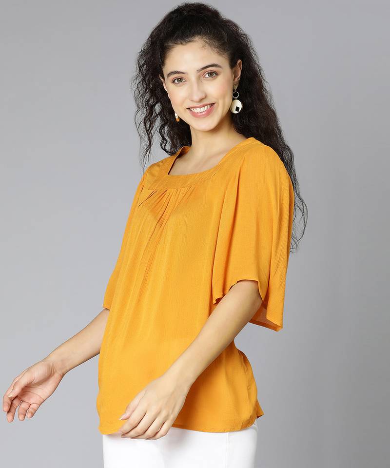 Mustard color women casual top