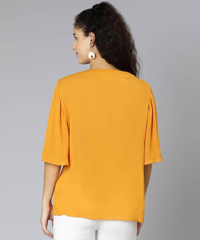 Mustard color women casual top
