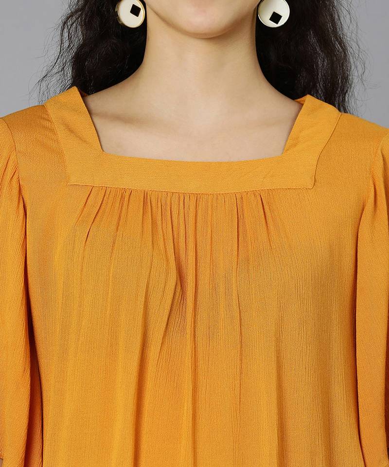 Mustard color women casual top