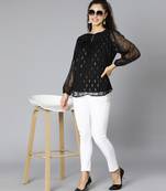 Whimpzy black smocking women partywear top