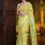 This is   Lime Green Blended Silk soft saree with textured design from Charukriti