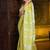 This is   Lime Green Blended Silk soft saree with textured design from Charukriti