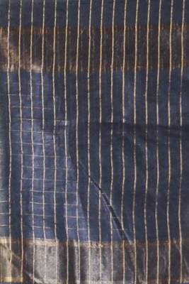 This is   Black Blended Silk saree with temple border from Charukriti 4