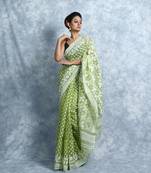 Light Green Hand Woven Jamdani 