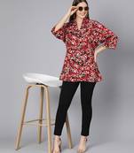 Floral mania red color women tunic