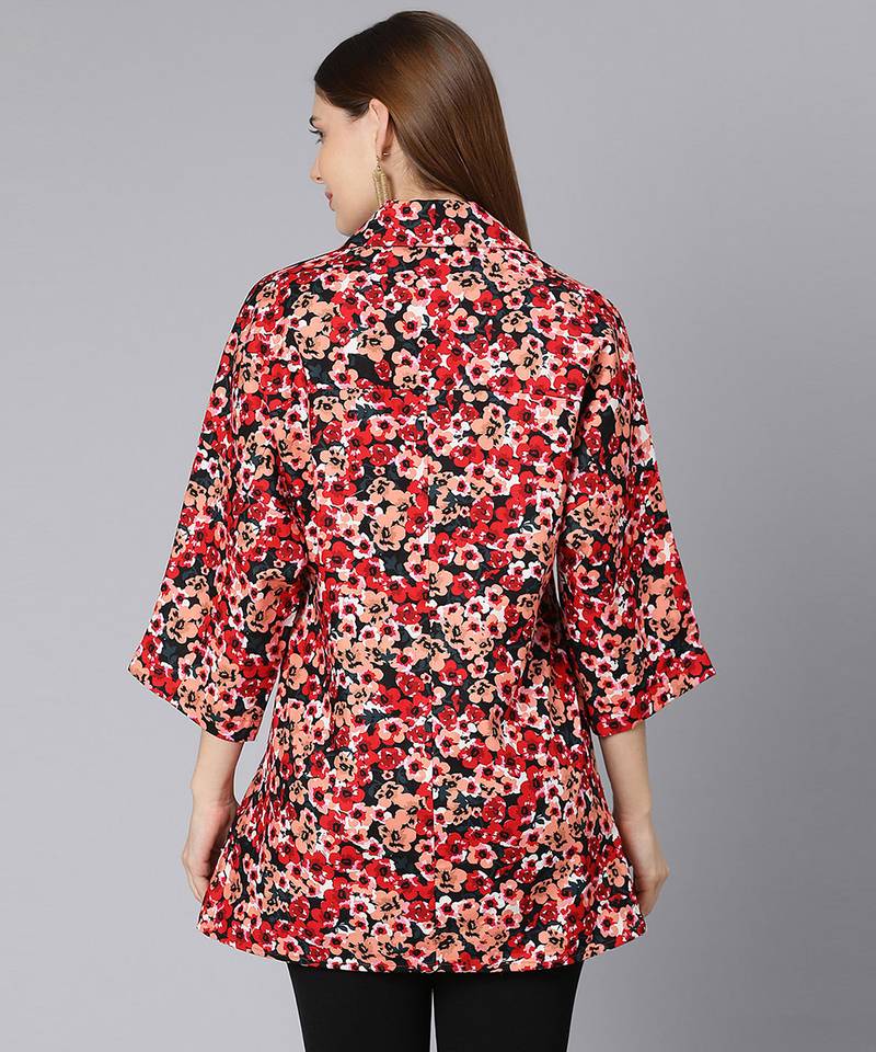 Floral mania red color women tunic