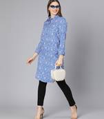 Mustard floral print long women tuinc