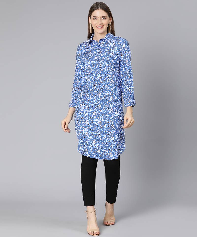 Mustard floral print long women tuinc