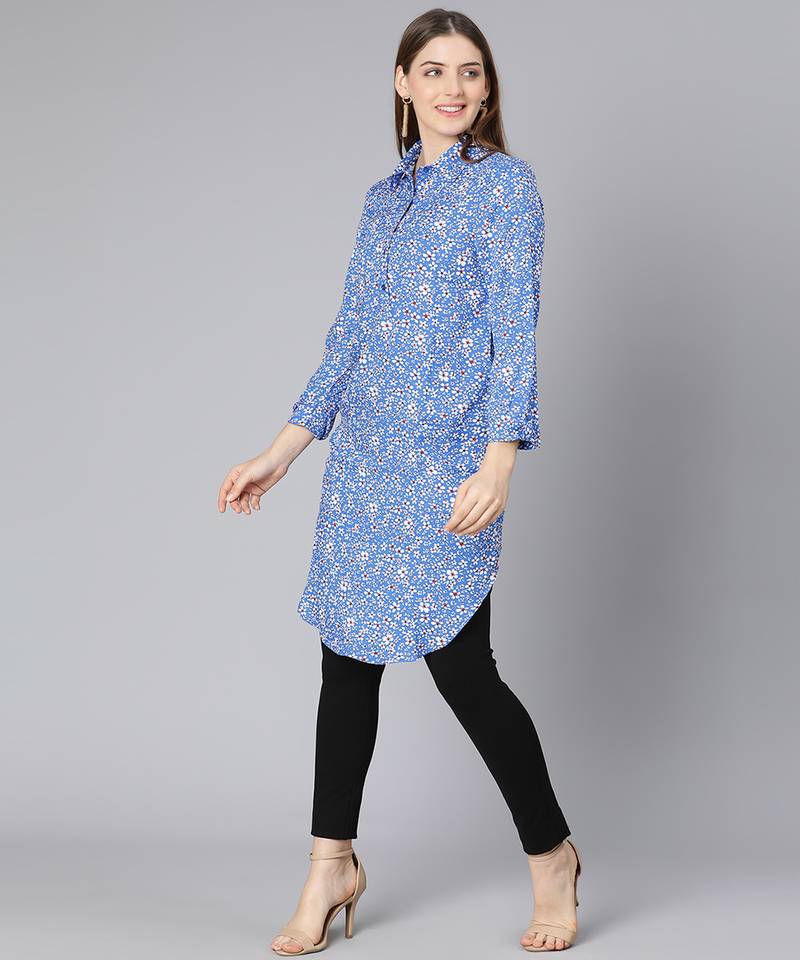 Mustard floral print long women tuinc