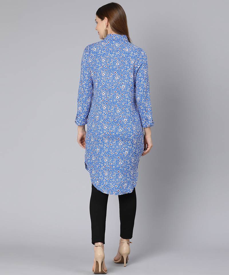 Mustard floral print long women tuinc