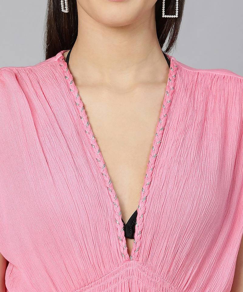 Pink Tie dye effect Women Beachwear Dress