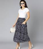 Bluezy floral print elasticated women skirt