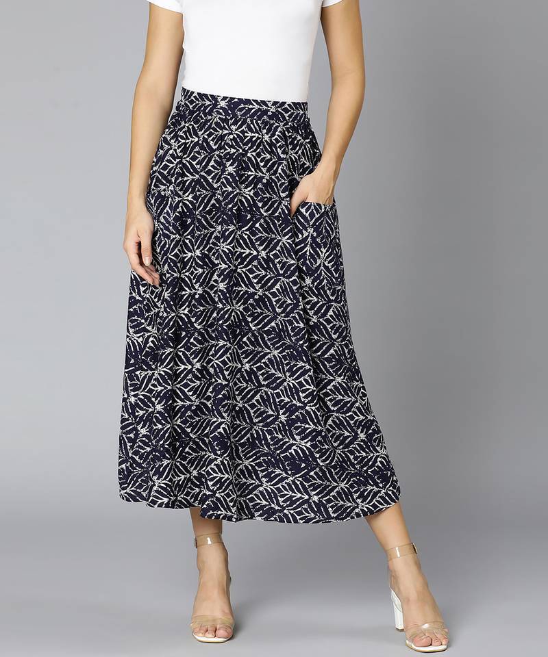 Bluezy floral print elasticated women skirt