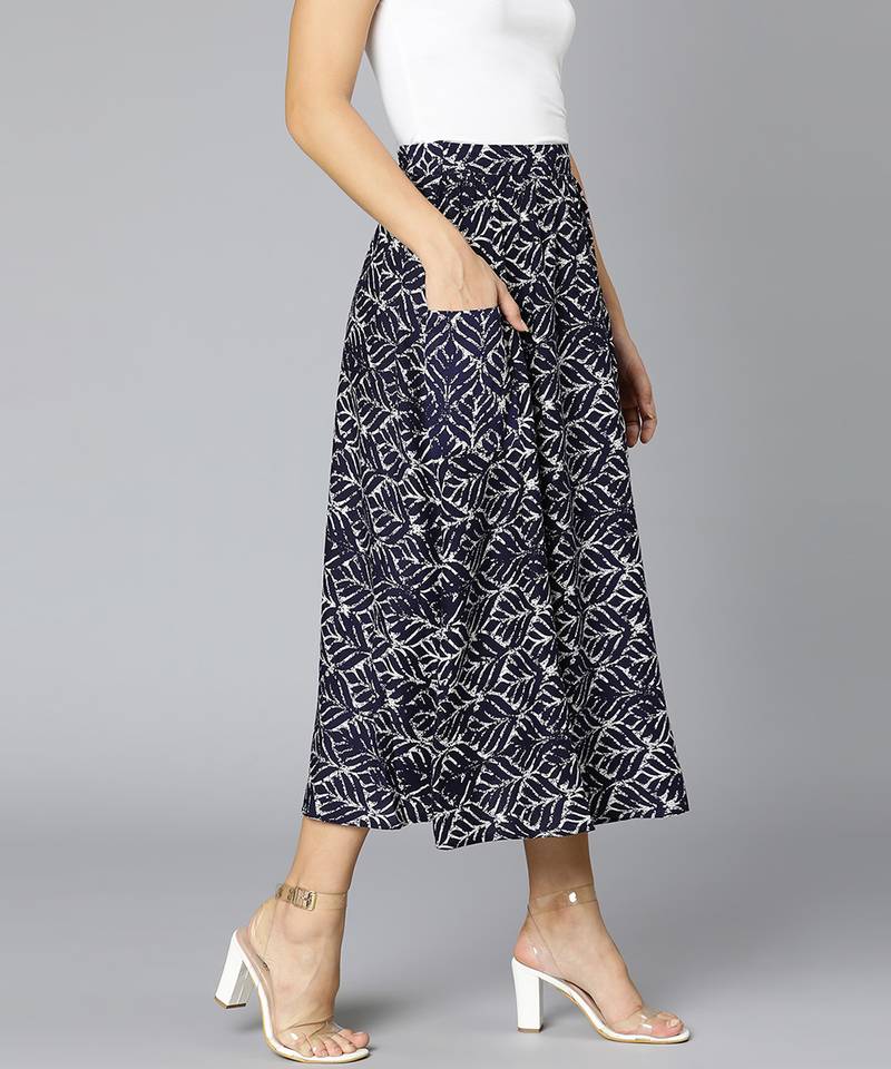 Bluezy floral print elasticated women skirt