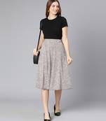 Garnish grey floral print women skirt