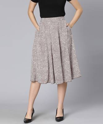 Garnish grey floral print women skirt 2