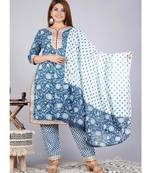 Women's Straight Kurti with pant and Dupatta set