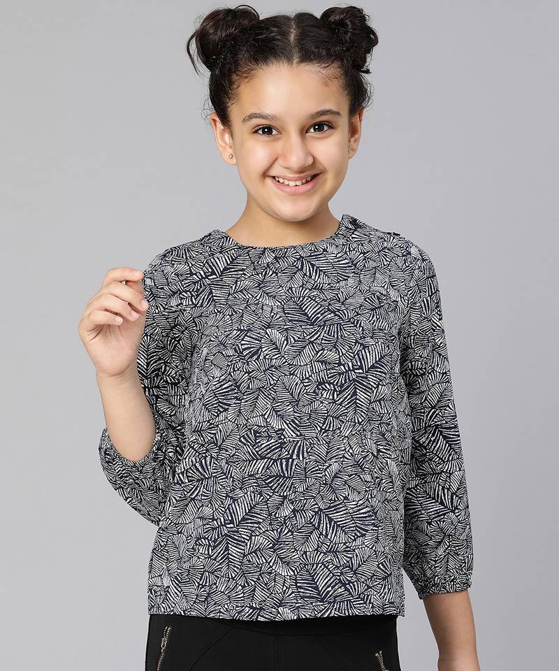 Tropical print newest girl top