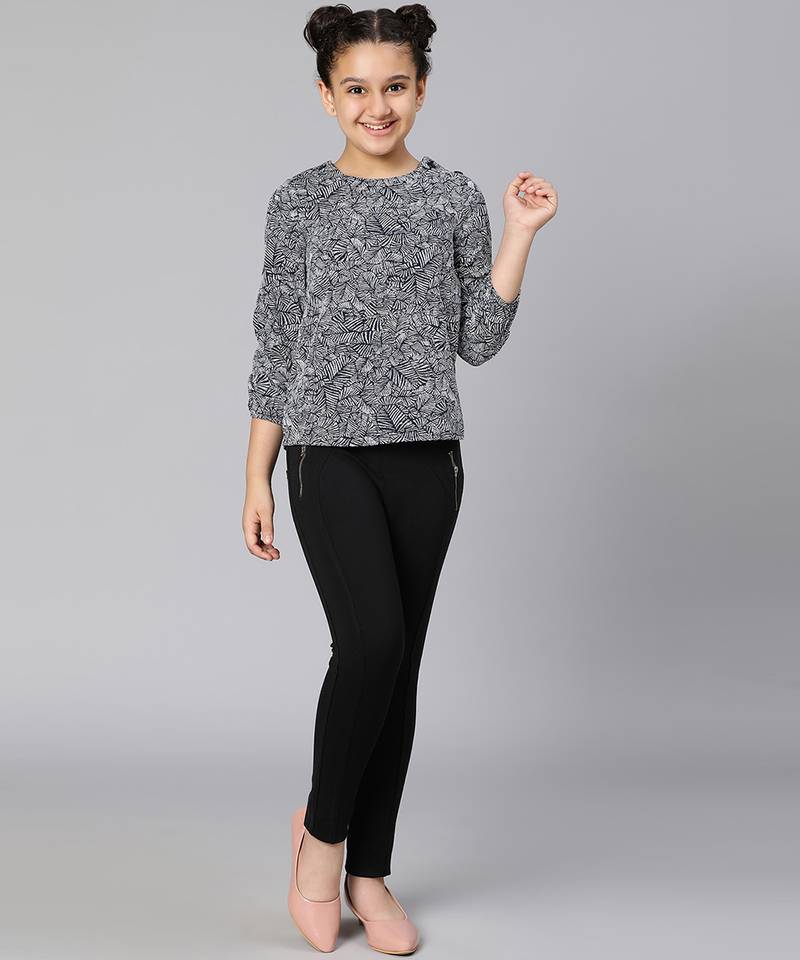 Tropical print newest girl top