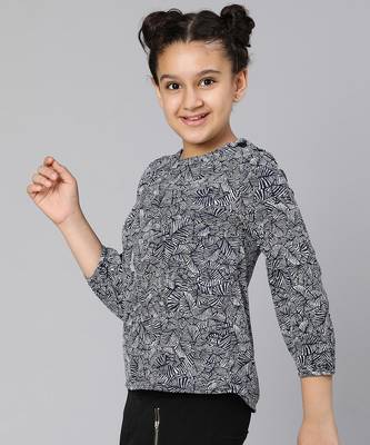 Tropical print newest girl top 4