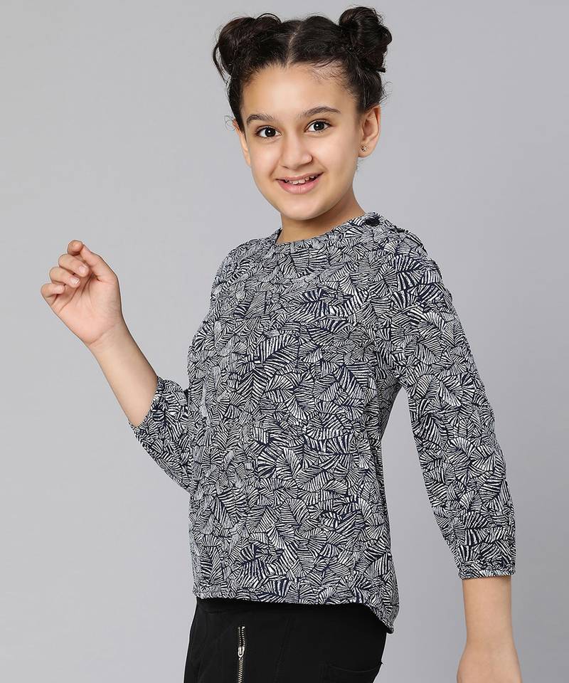 Tropical print newest girl top