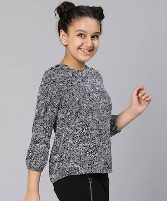 Tropical print newest girl top 5