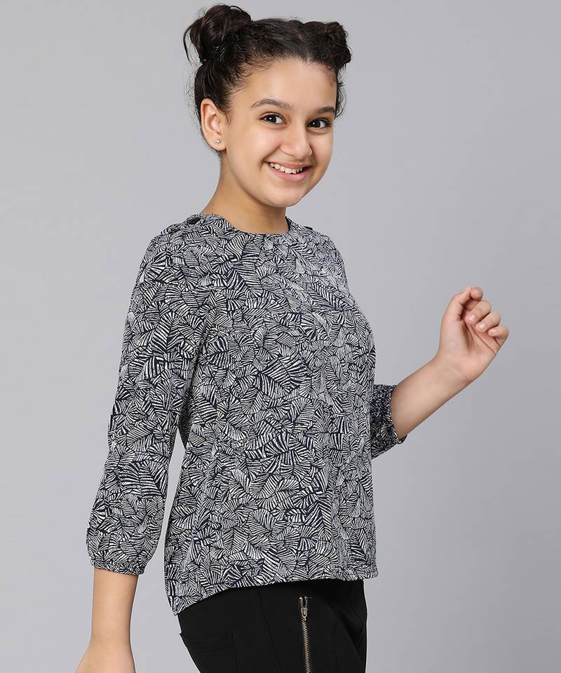 Tropical print newest girl top