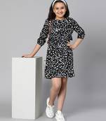 Boon black animal print girl dress