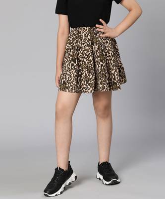 Spunky animal print elasticated girl skirt 1