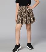 Spunky animal print elasticated girl skirt