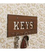 eCraftIndia Keys Theme Wooden Key Holder with 7 Hooks