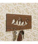eCraftIndia Birds Theme Wooden Key Holder with 7 Hooks