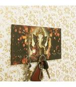 eCraftIndia Lord Ganesha Theme Wooden Key Holder with 7 Hooks