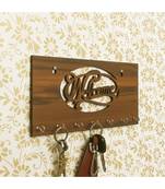 eCraftIndia Welcome Theme Wooden Key Holder with 7 Hooks