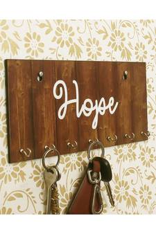 eCraftIndia Hope Theme Wooden Key Holder with 7 Hooks